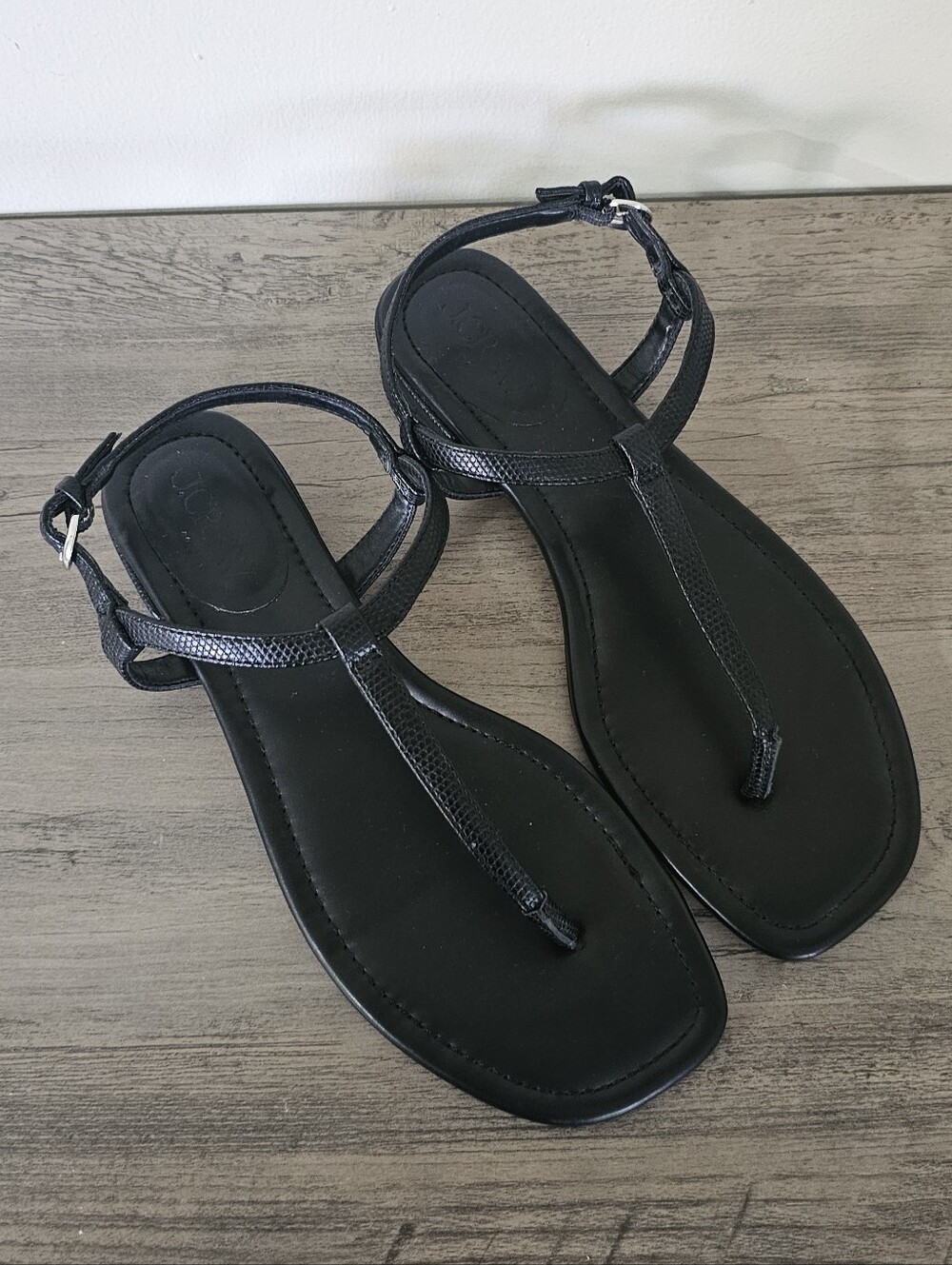 J.Crew Sadie Black ankle strap thong sandals 7 1/2